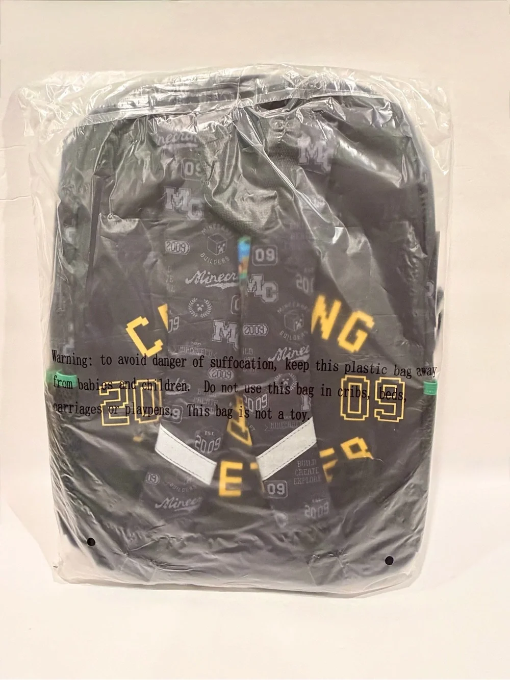 Minecraft Kids Green & Black 17” Backpack with Creeper Patch & Bag Charm